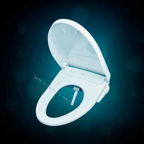 A TOTO WASHLET®  with its want extended spraying water