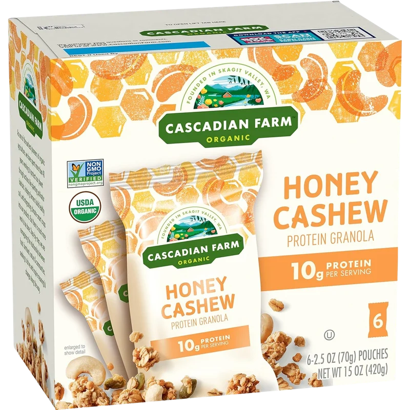 Image of Organic Honey Cashew Protein Granola Pouches