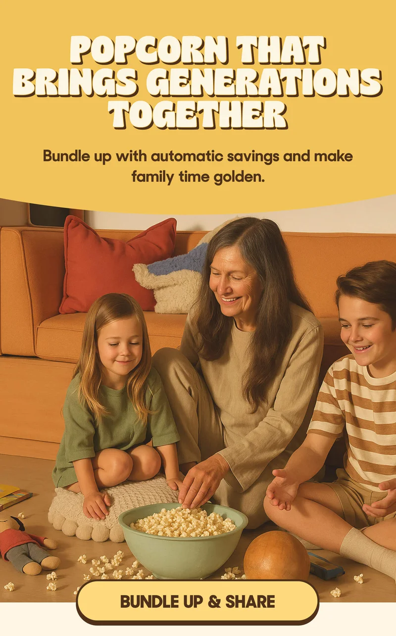 POPCORN THAT BRINGS GENERATIONS TOGETHER Bundle up with automatic savings and make family time golden. BUNDLE UP & SHARE