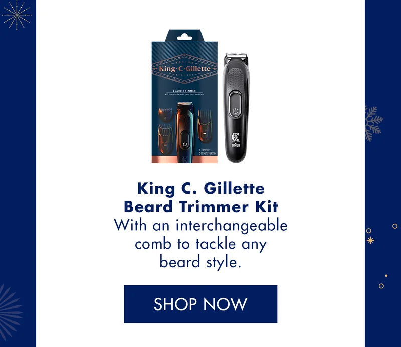 King C. Gillette Beard Trimmer Kit. With an interchangeable comb to tackle any beard style. SHOP NOW