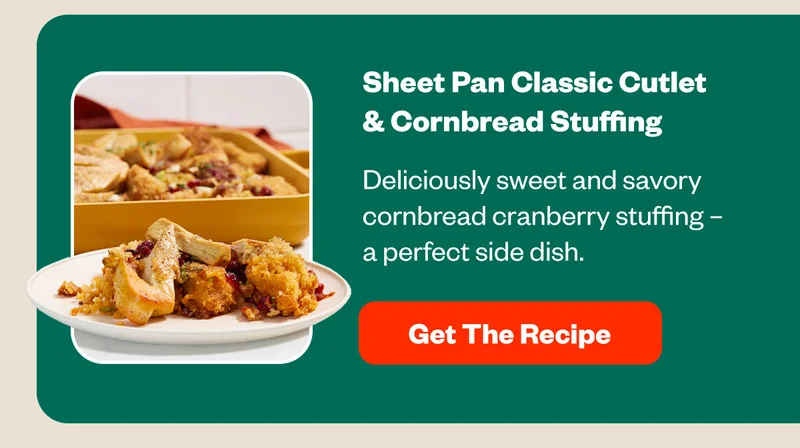 SHEET PAN CLASSIC CUTLET & CORNBREAD STUFFING