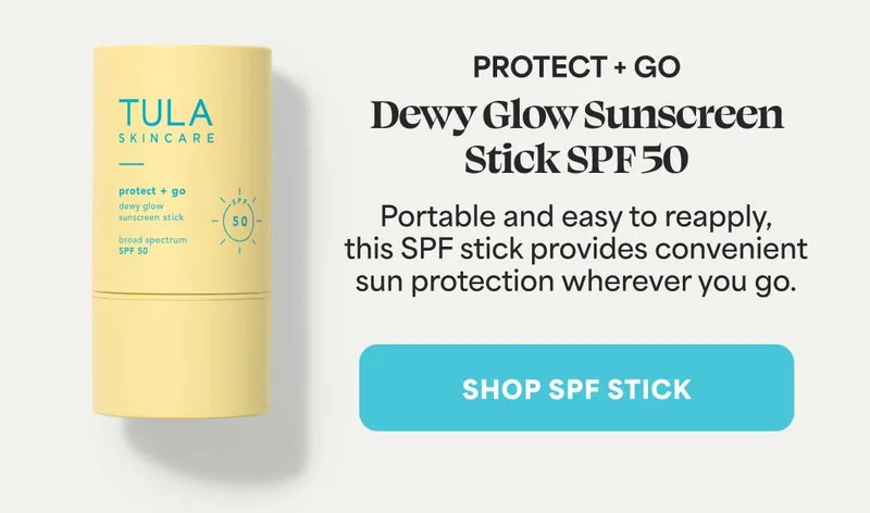 PROTECT + GO   Dewy Glow Sunscreen Stick SPF50  Portable and easy to reapply,  this SPF stick provides convenient sun protection wherever you go. -- SHOP SPF STICK