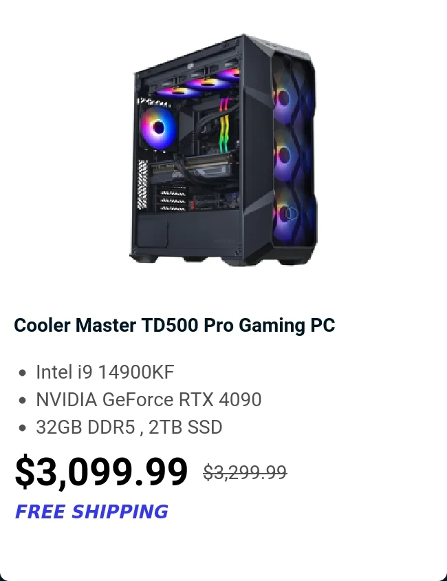 Cooler Master TD500 Pro Gaming PC