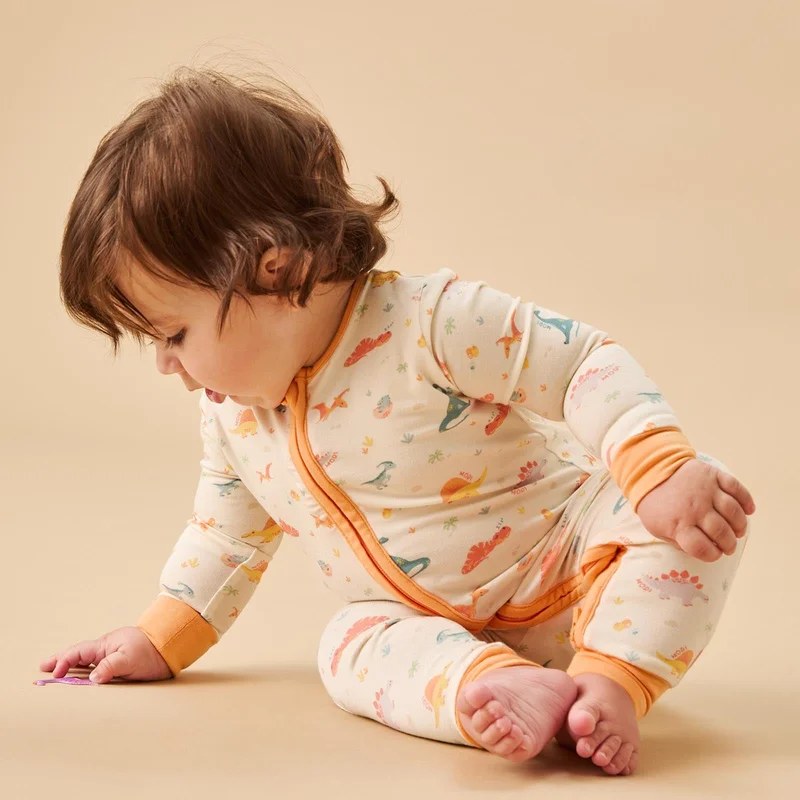 Image of Dino Clever Zip Baby Pajamas