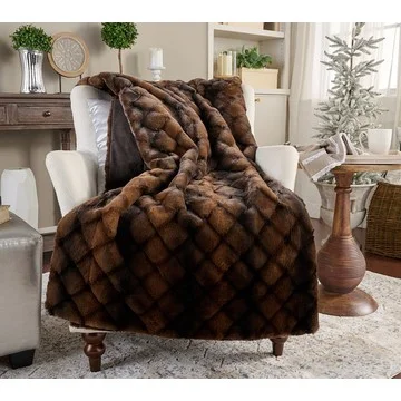 Hotel du Cobb Quilted Faux Fur Throw by Dennis Basso