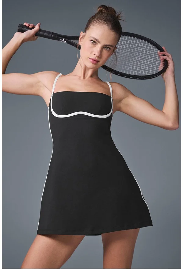 Airbrush Streamlined Dress - Black/White - Black/White / S