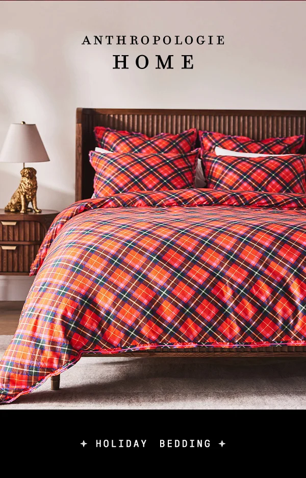 anthropologie home, holiday bedding