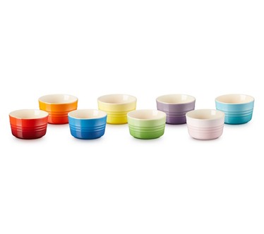 Le Creuset Set of 8 Mini Multi-Color Stoneware Ramekins