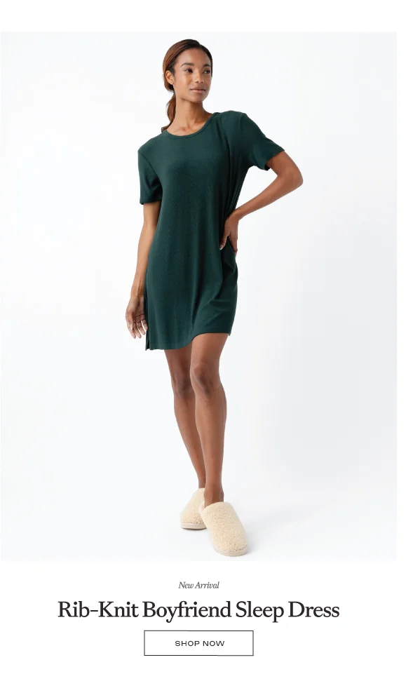Rib. Knit Boyfriend Sleep Dress - Shop Now Rib. Knit Boyfriend Sleep Dress - Shop Now