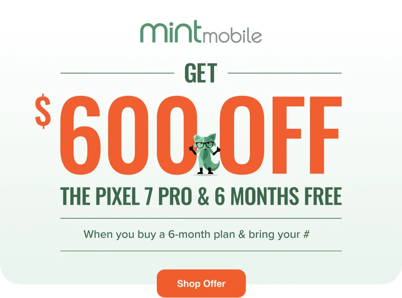 Get $600 off the Pixel 7 Pro & 6 months free when you buy a 6-month plan & bring your #