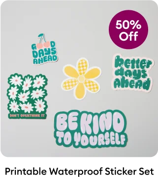 printable waterproof sticker set.