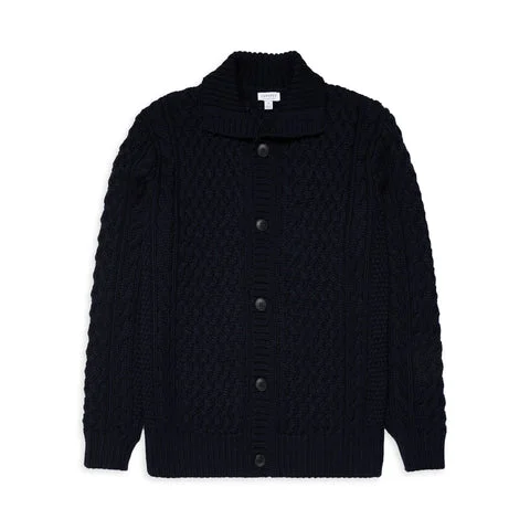 Sunspel Cable Knit Cardigan Jacket