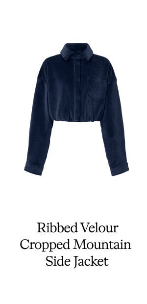 Ribbed Velour Cropped Mountain Side Jacket