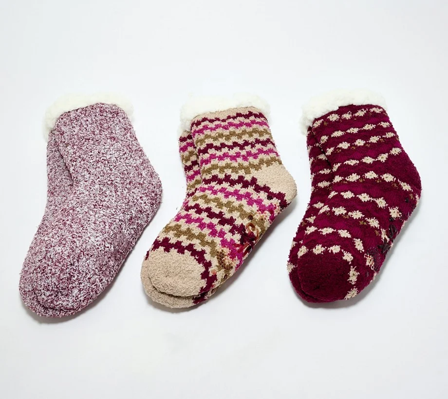 MUK LUKS Set of 3 Aloe Infused Cozy Tall Cabin Socks