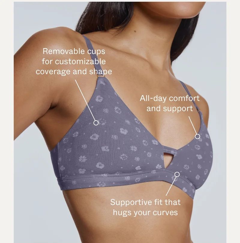 Removable cups for customizable coverage and shape
