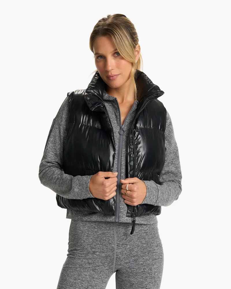 Image of Hudson Insulated Crop Vest | Black