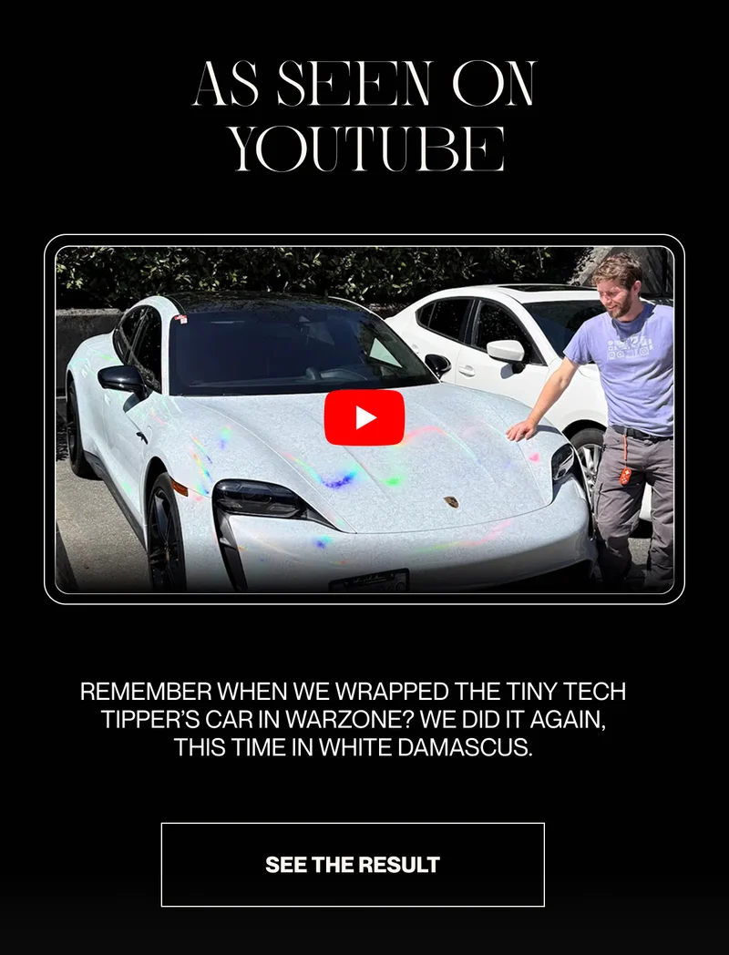 We wrapped Linus's car in White Damascus. See the result: