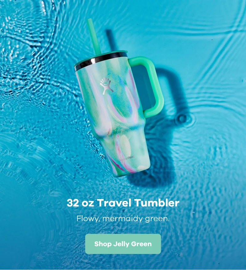 32 oz Travel Tumbler. Flowy, mermaidy green. | Shop Jelly Green
