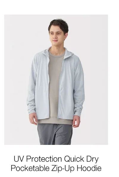Shop Men's UV Protection Quick Dry Pocketable Zip-Up Hoodie