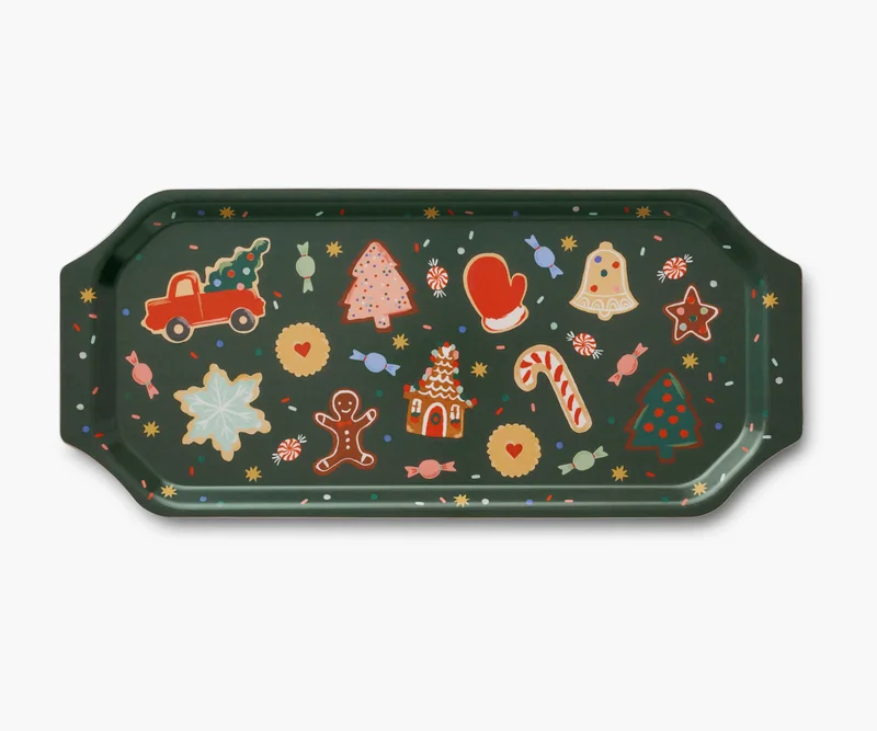 Image of Holiday Vintage Serving Tray - Christmas Cookies