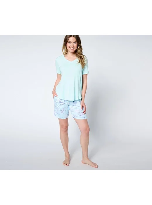 Cuddl Duds Cotton Core T-Shirt and Short Lounge Set