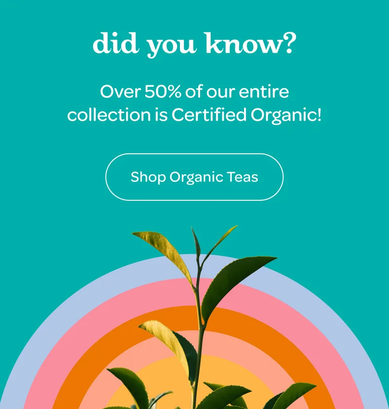 Over 50% of our entire collection is Certified Organic! - Shop Organic Teas