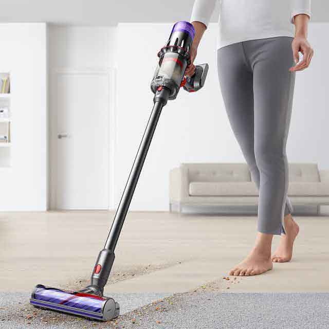 Close Up Of Dyson V9 Motorbar Vacuum In Silver