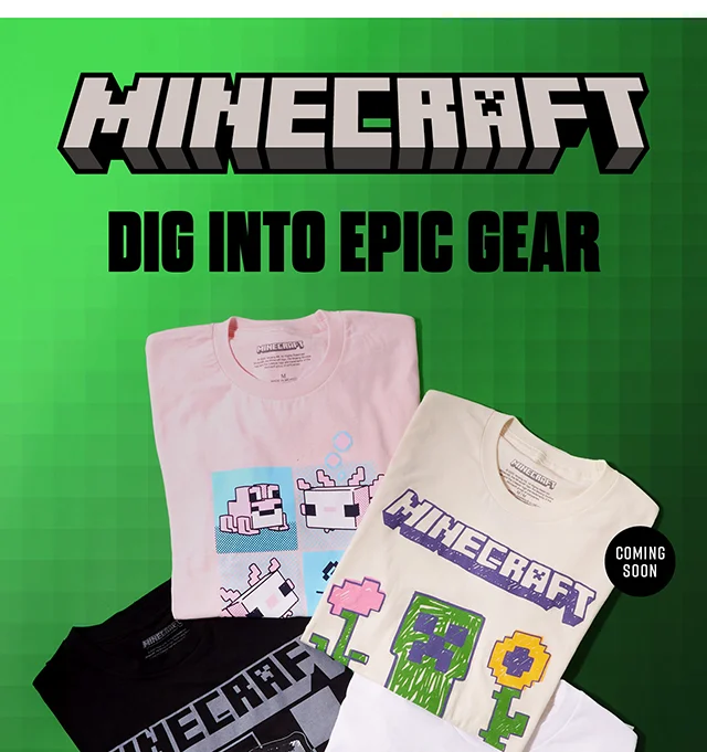 Minecraft. Dig Into Epic Gear. Shop Now