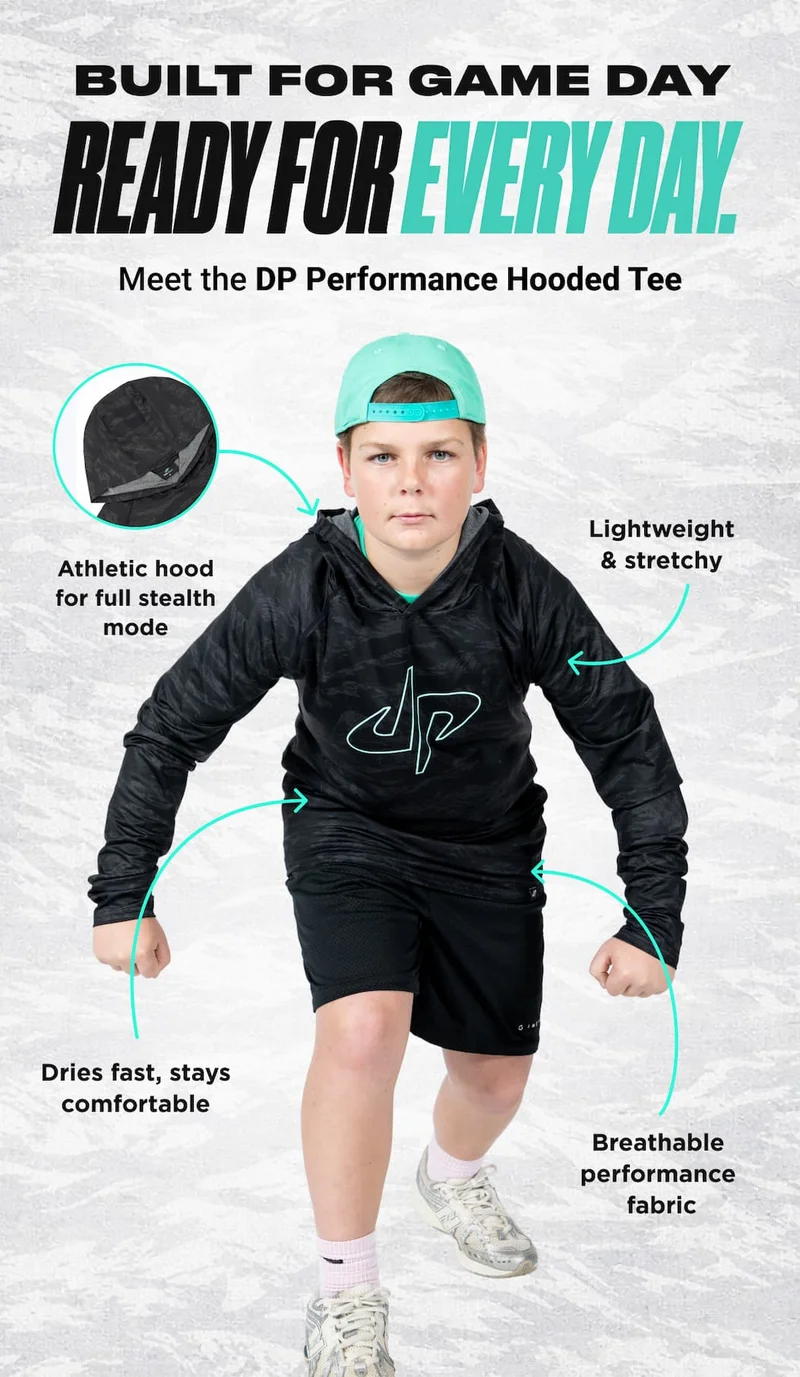 Meet the DP Performance Hooded Tee. Built for game day, ready for everyday.