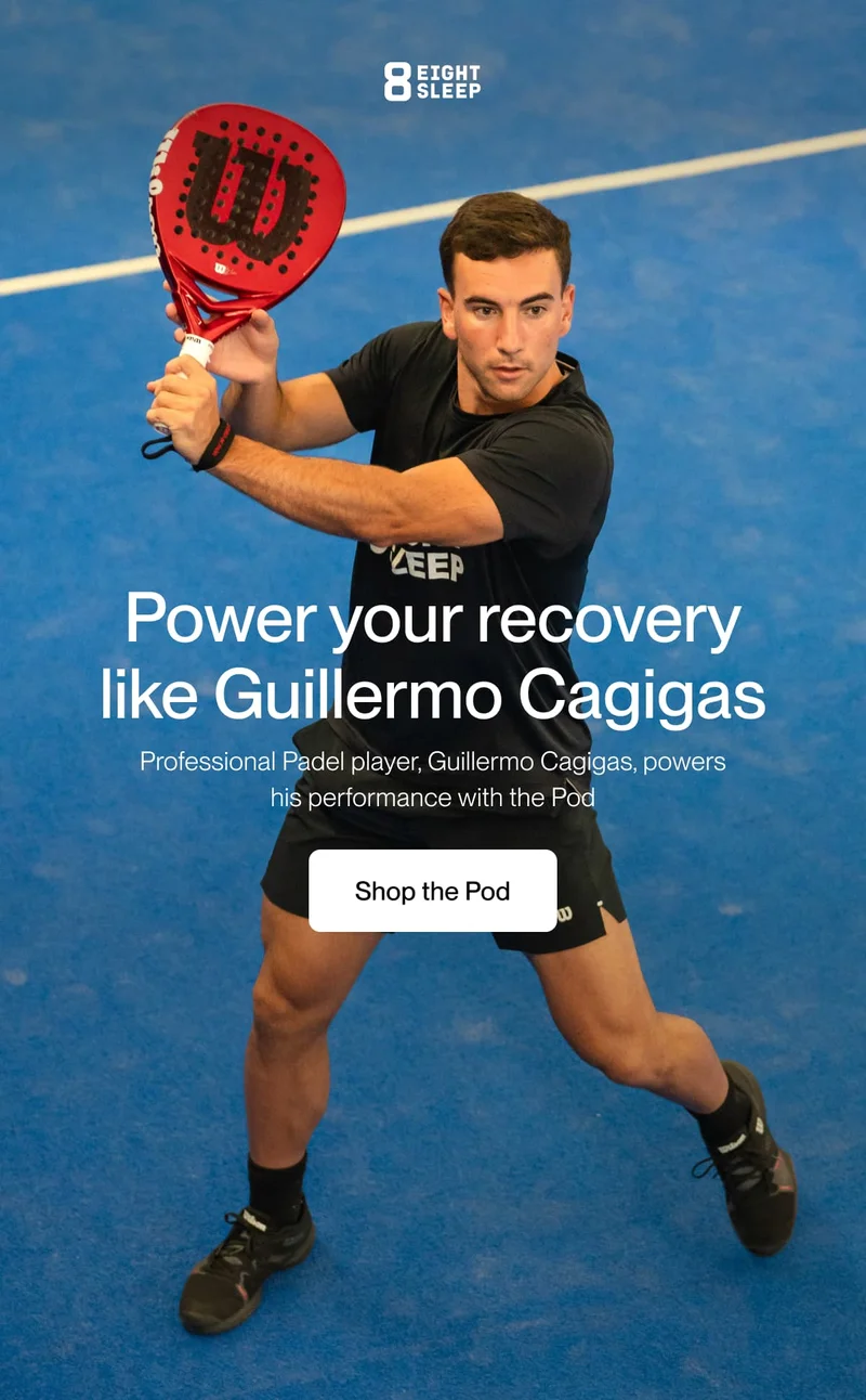 Power your recovery like Guille Cagigas Professional Padel player, Guillermo Cagigas, powers his performance with the Pod
