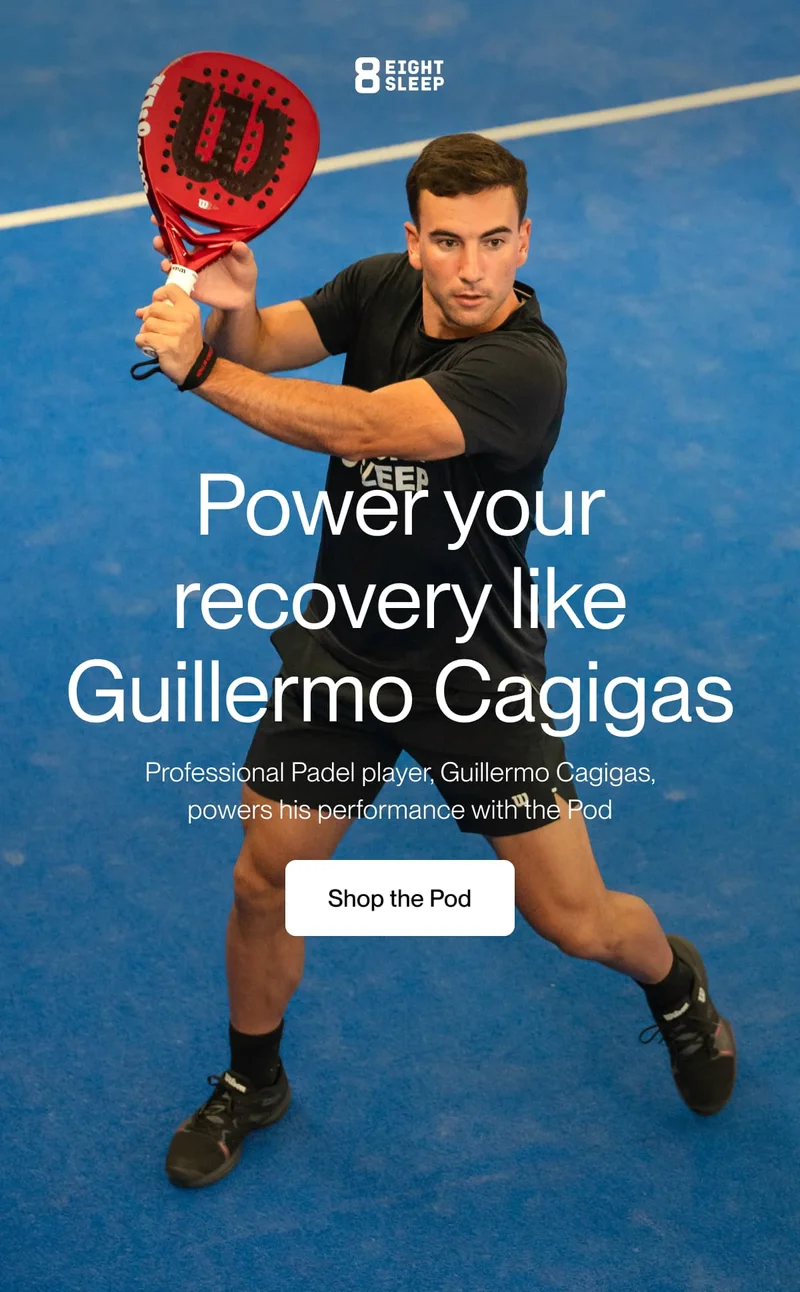 Power your recovery like Guille Cagigas Professional Padel player, Guillermo Cagigas, powers his performance with the Pod