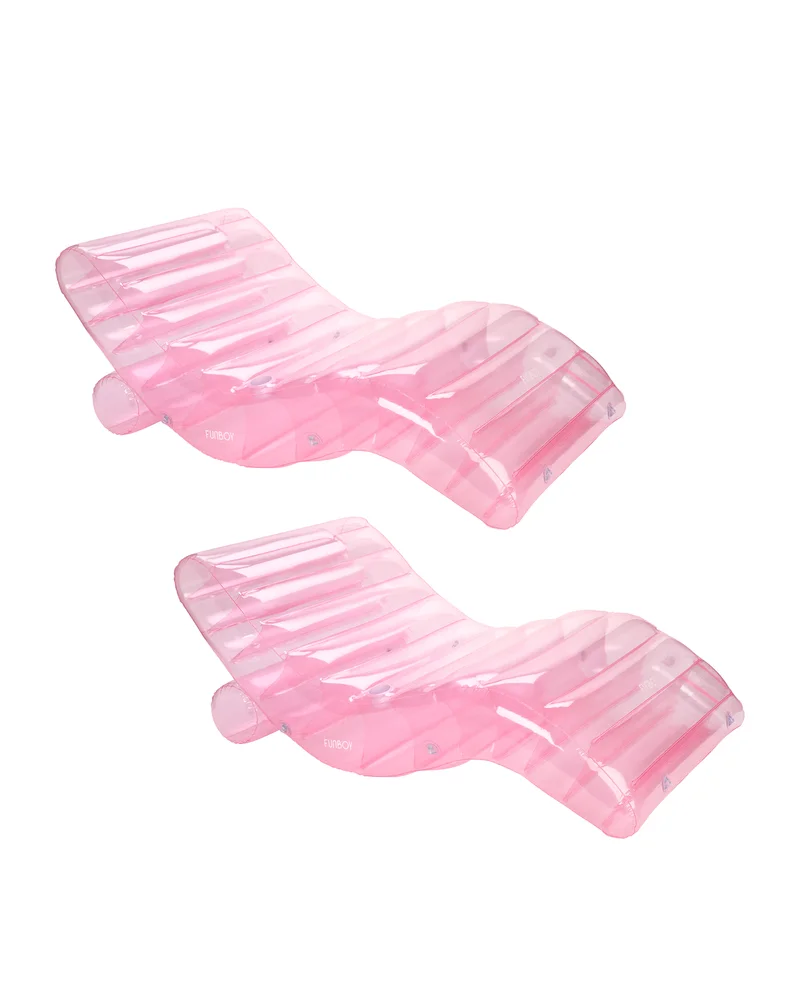Image of Clear Pink Chaise Lounger  - 2 Pack