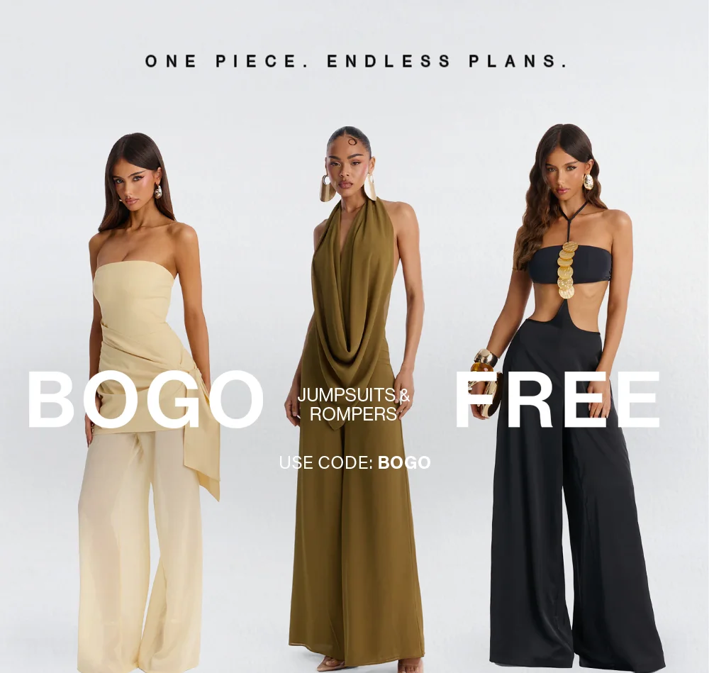 discount code FREE Jumpsuits & Rompers! Stylish women's cream, olive, & black one-piece outfits. Shop now with code discount code.