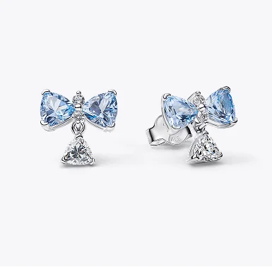 Bridgerton Blue Bow Stud Earrings