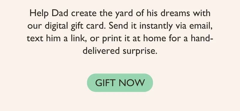 Help Dad create the yard of his dreams with our digital gift card. Send it instantly via email, text him a link, or print it at home for a hand-delivered surprise.