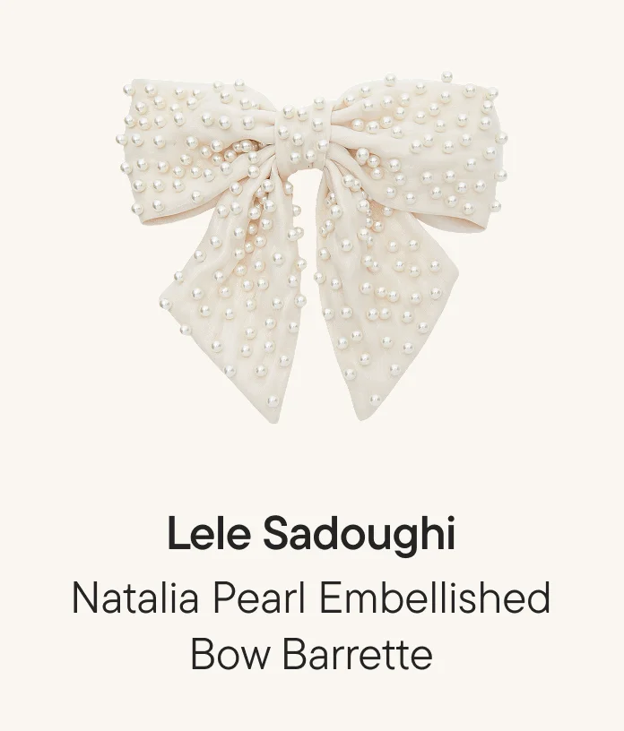 Natalia Pearl Embellished Bow Barrette