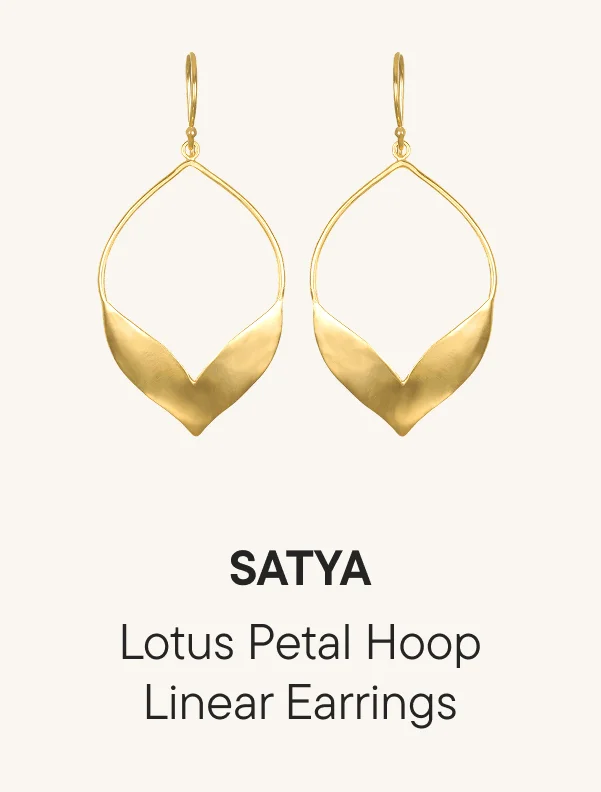 Lotus Petal Hoop Linear Earrings
