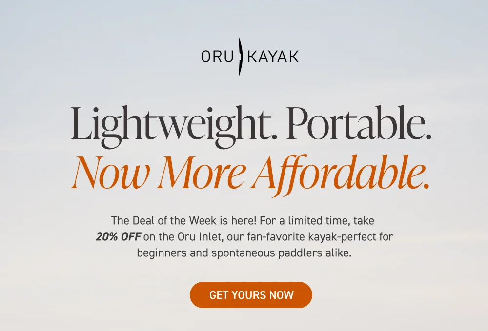 New Deal of the Week: 20% OFF Inlet + Free Pack & Paddle ($318 value)