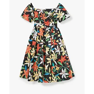 Summer Lilies Off-The-Shoulder Dress