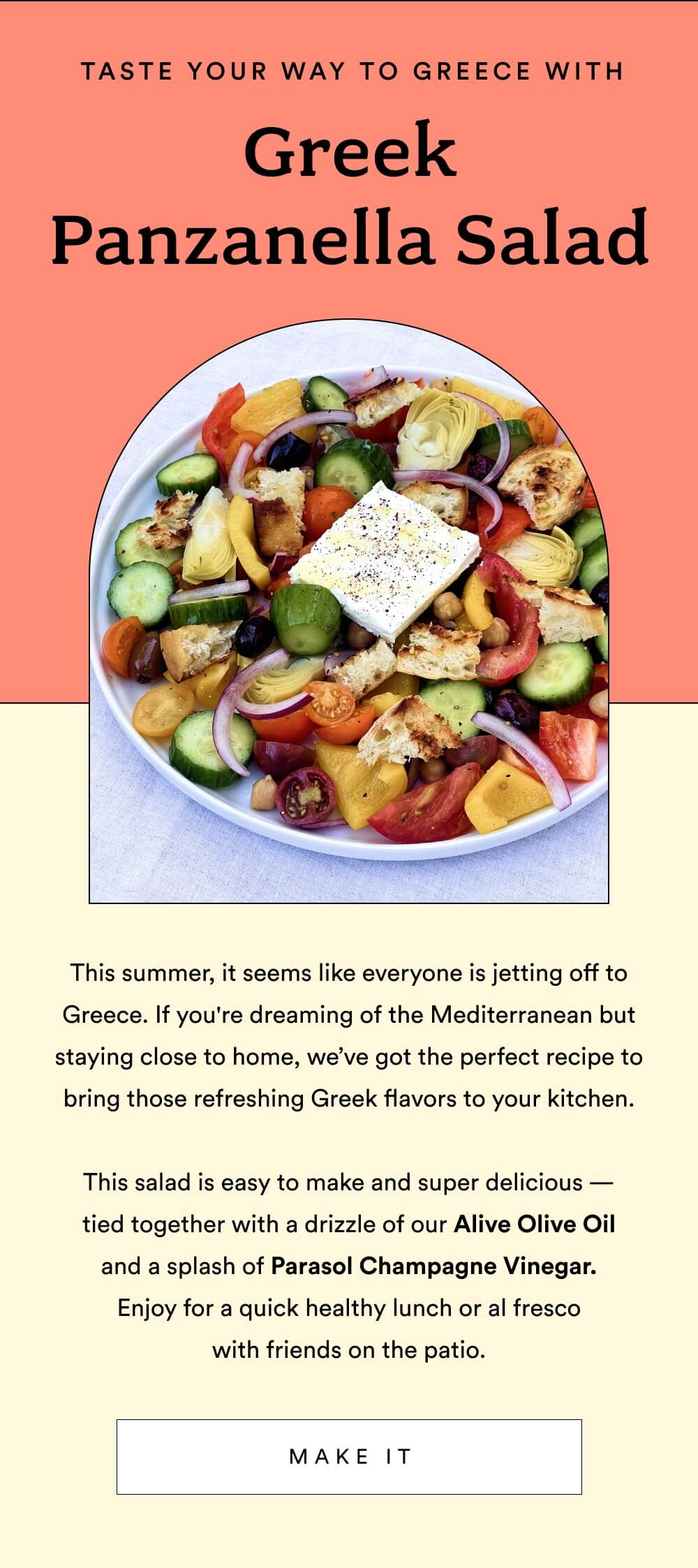 Taste Your Way to Greece with Greek Panzanella Salad  [ MAKE IT ]