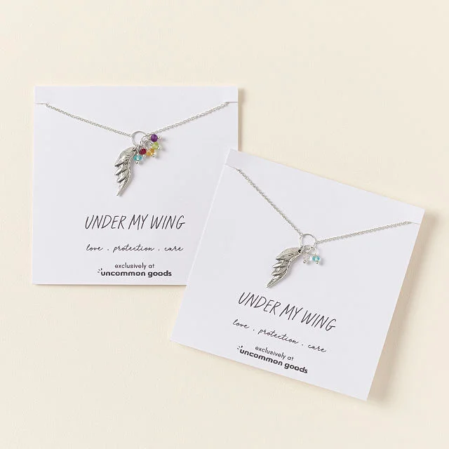 Under My Wing Birth Stone Necklace