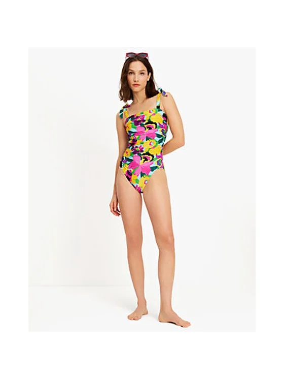 Orchid Bloom Bow Shoulder Tie One Piece