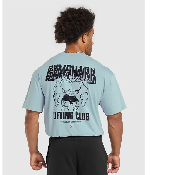 CARTOON LIFTING T-SHIRT - SALT BLUE.
