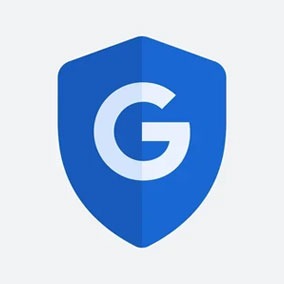 A blue shield with a Google 'G' in the center.