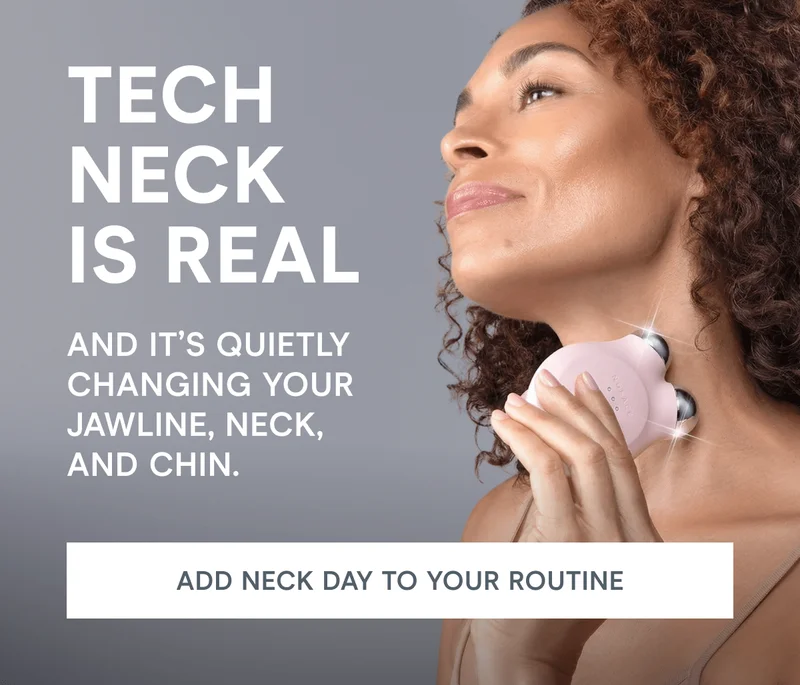 Tech Neck Is Real! And it’s quietly changing your jawline, neck, and chin. Click here to add neck day to your routine!