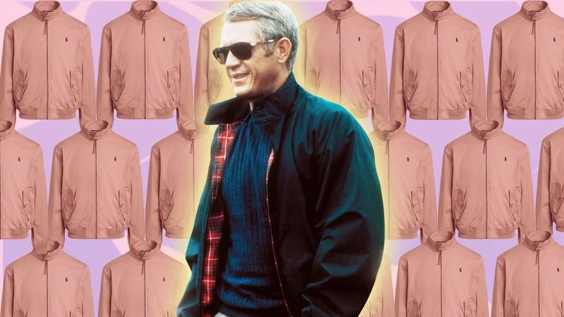 Image may contain: Steve McQueen, Clothing, Coat, Jacket, Shirt, Adult, Person, Long Sleeve, Sleeve, Accessories, and Glasses