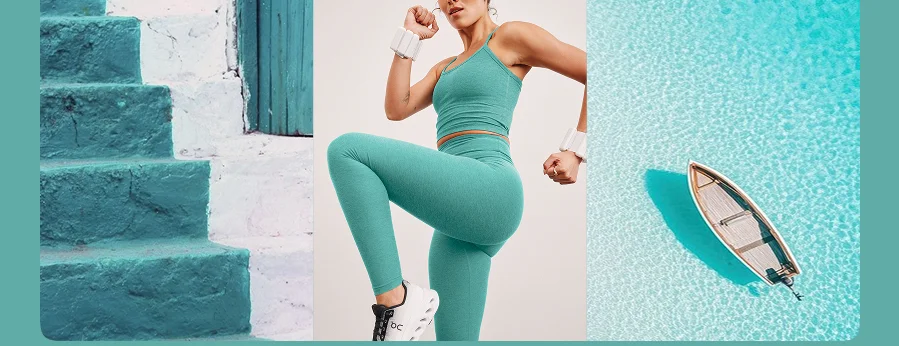 Spacedye Caught In The Midi High Waisted Legging in Belize Blue Heather