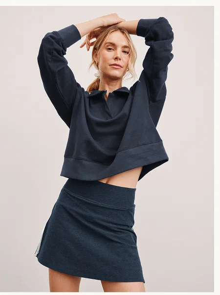 LuxeFleece Collared Sweatshirt in Nocturnal Navy