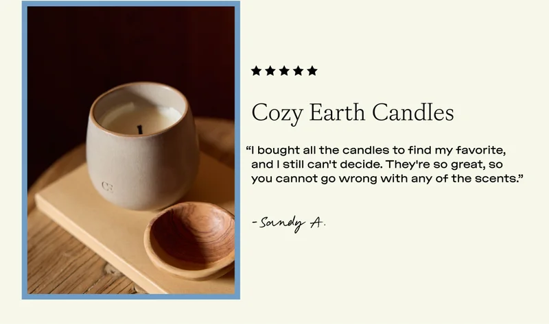 cozy earth candles