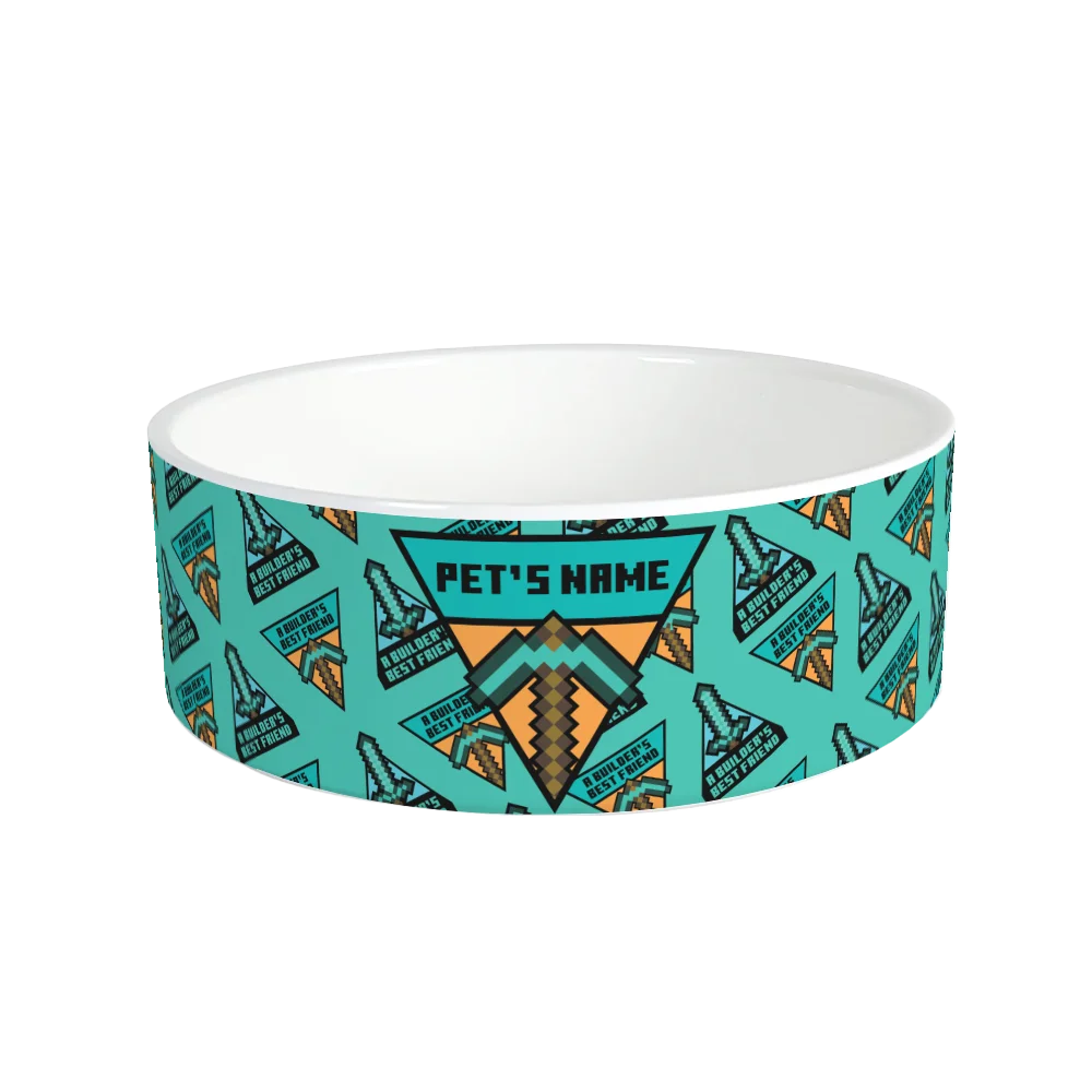 Image of A Builders Best Friend Personalized Pet Bowl